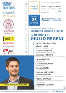 In memoria di Giulio Regeni – A inaugurazione del corso Medicina, Equità, Diritti